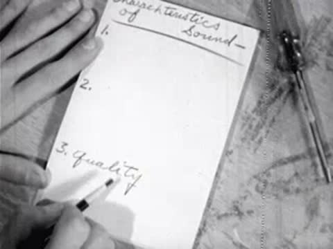 Hand writing characteristics of sound notes on paper pad with pen