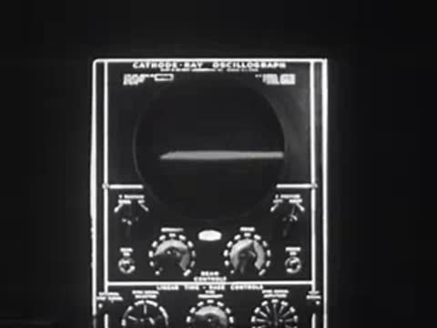 Cathode ray oscillograph displaying sound wave patterns on screen