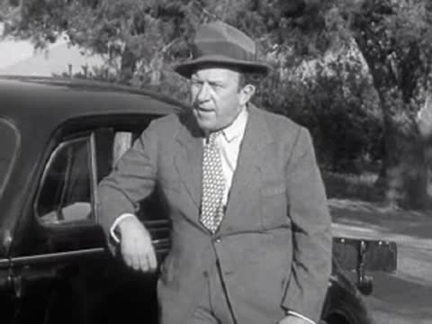 A person leans against a car while a driver reacts inside another vehicle.