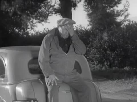 A person sits on the back of a car and covers their face in dismay.