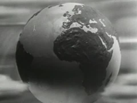 Spinning globe graphic showing Africa and Europe