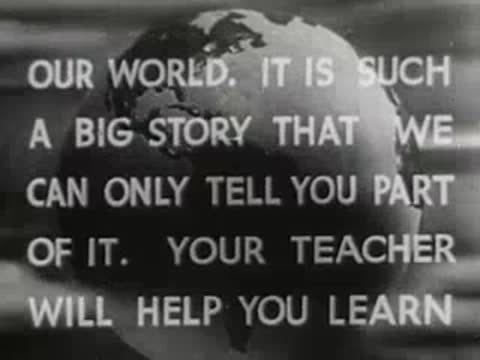 text scrolling across globe stating that teacher will help learn more about transportation