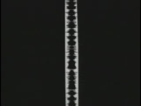 Optical sound track printed on a section of film strip.