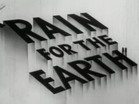 Animated 3D title text "Rain for the Earth", opening sequence.