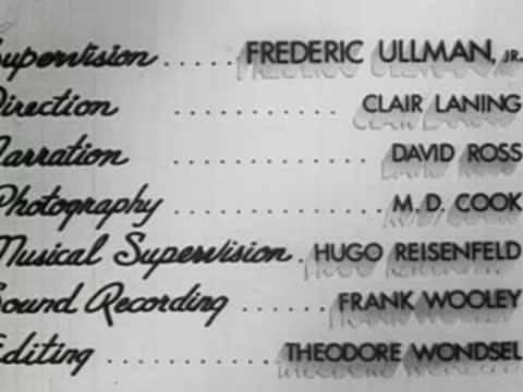 Credits list, Frederic Ullman, Clair Laning, David Ross.