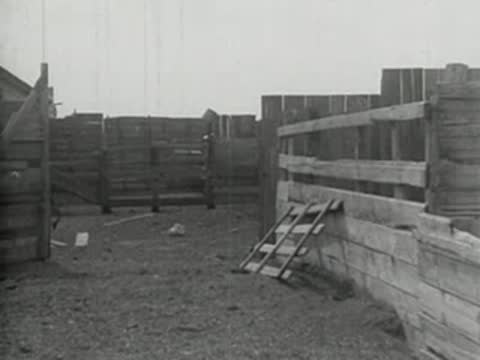 A wooden corral and fenced enclosure on a rural farm property