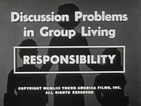Discussion Problems in Group Living title card with responsibility and copyright text.