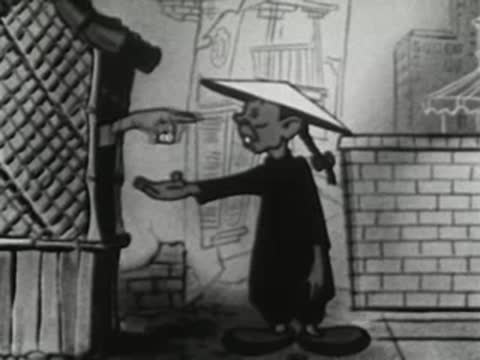 animated cartoon of a worker interacting with a paymaster station building