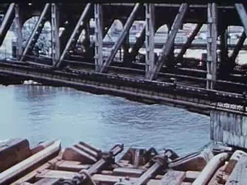 view of the bridge structure lowering back down
