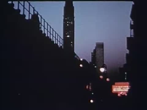 elevated station stairs and skyline at dusk with title text