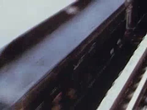 elevated railway tracks from above, motion blur