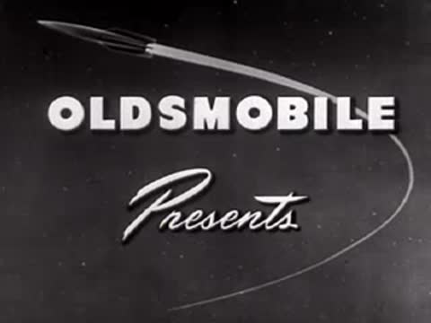 Animated title card for Oldsmobile Presents with a rocket streak.