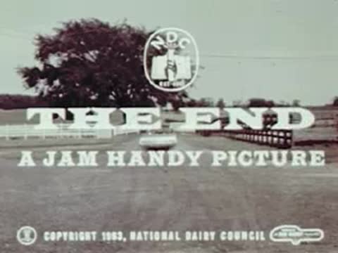 The end title card with National Dairy Council and Jam Handy Picture logos.