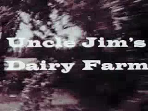 Title card for Uncle Jim's Dairy Farm presented by National Dairy Council.