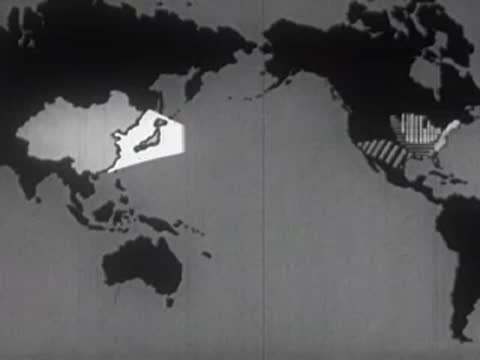 Animated map highlighting China and showing migration lines stretching across the Pacific.