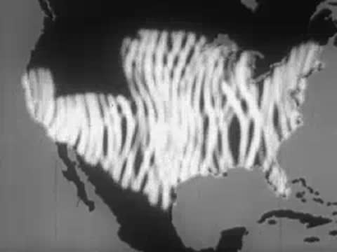 Animated map of the United States filled with shifting vertical migration stripes.