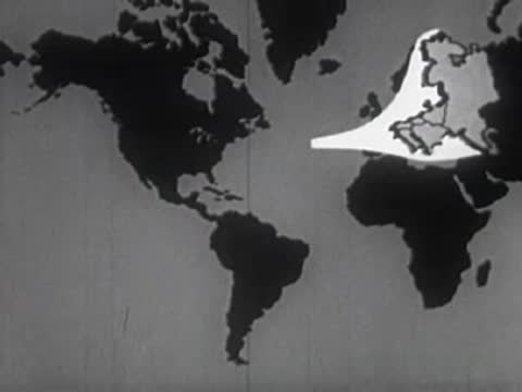 Animated map showing a glowing path connecting Europe and North America across the ocean.