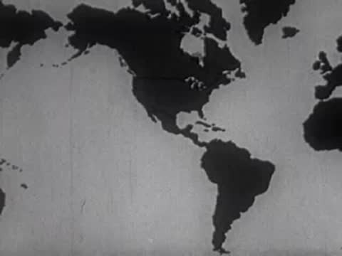 Map of North and South America with animated white diagonal stripes overlaid