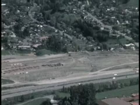 Aerial view of suburban landscape and cleared land