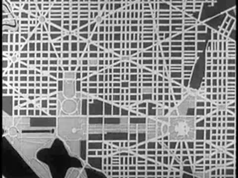 Animated street grid map of Washington D.C. area zooming in