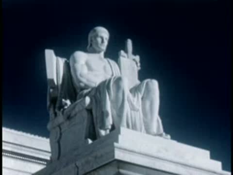 Statue in front of the US Capitol, Washington D.C., 1946