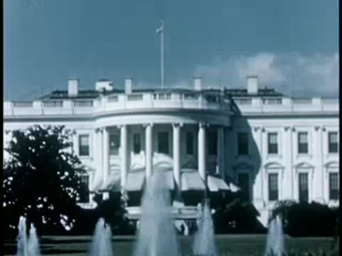 Close-up view of the White House exterior, Washington D.C., 1946