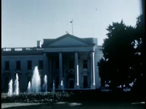 The White House facade and fountains, Washington D.C., 1946