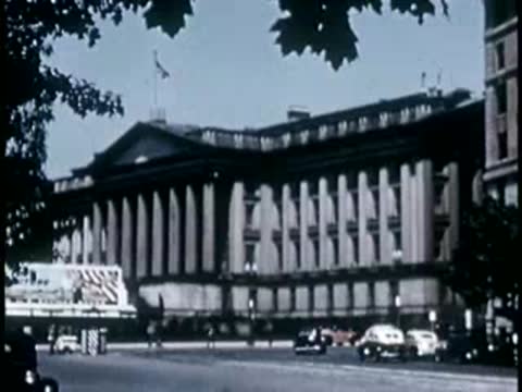 Ornate neoclassical government building in Washington D.C., 1946
