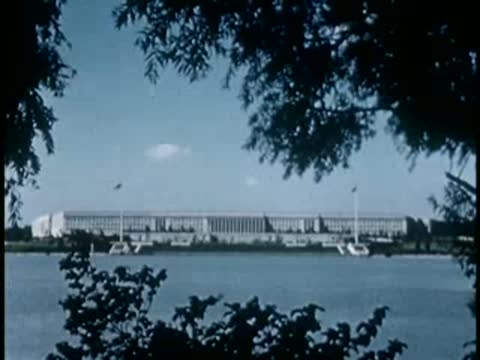 Water view with government building in the background, Washington D.C., 1946
