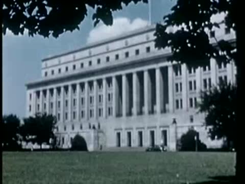 Neoclassical government building with lawn in Washington D.C., 1946