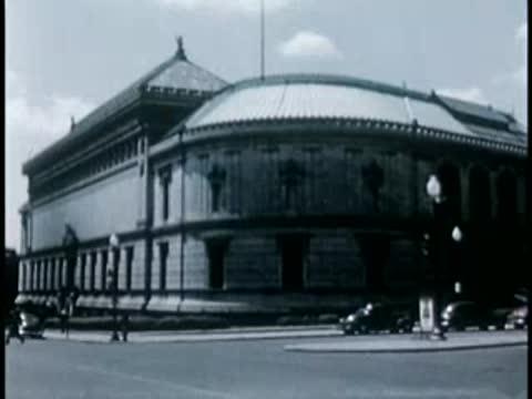 Curved neoclassical building exterior in Washington D.C., 1946