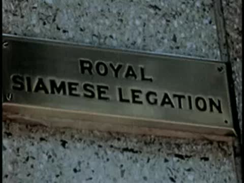 Plaque on a wall reading Royal Siamese Legation