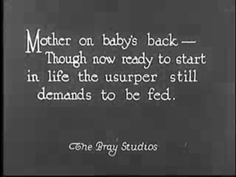 Title card: Mother on baby's back...