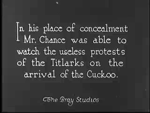 Intertitle about a place of concealment and Titlarks.